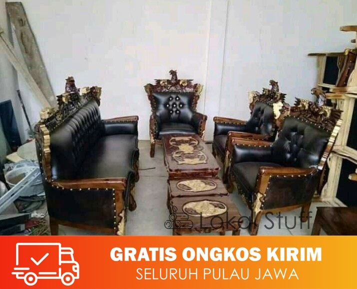 Kursi tamu romawi klasik ukiran jepara kayu jati